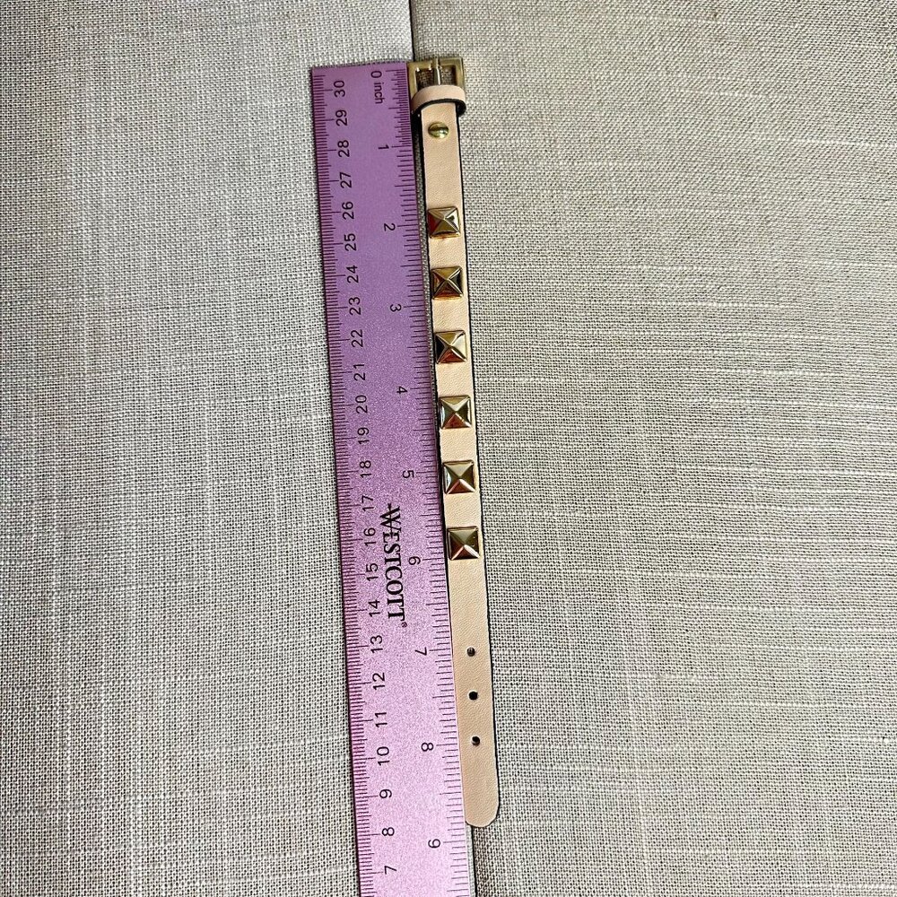Park Lane Radley Nude Vegan Leather Adjustable Bracelet W/ Gold-Tone Studs 7-8" - Picture 6 of 6